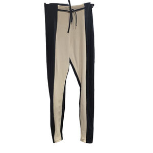 CAJUBRASIL Women's Black & Beige Colorblock Leggings Size L
